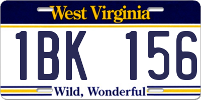 WV license plate 1BK156