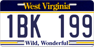 WV license plate 1BK199