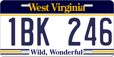 WV license plate 1BK246