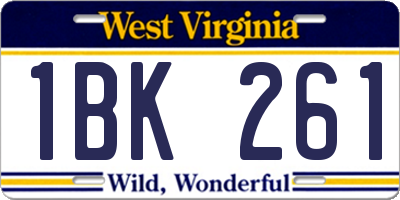 WV license plate 1BK261