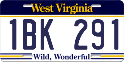 WV license plate 1BK291