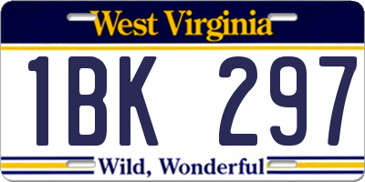 WV license plate 1BK297