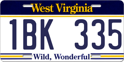 WV license plate 1BK335