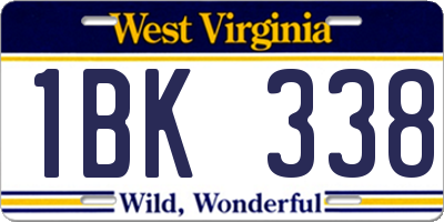 WV license plate 1BK338