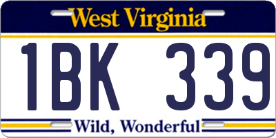 WV license plate 1BK339