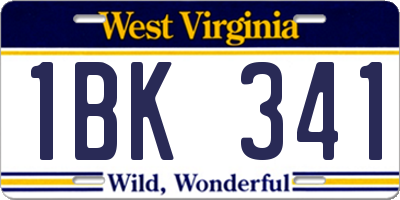 WV license plate 1BK341