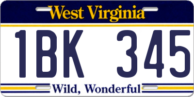 WV license plate 1BK345