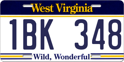 WV license plate 1BK348
