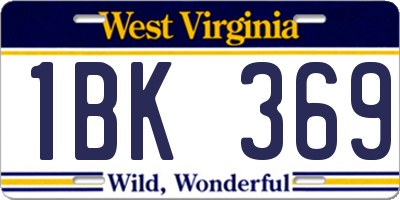 WV license plate 1BK369
