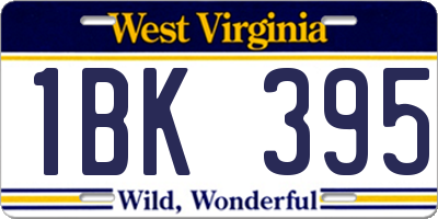 WV license plate 1BK395