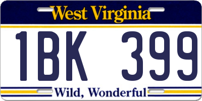 WV license plate 1BK399