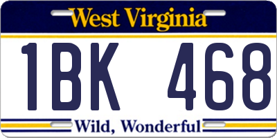 WV license plate 1BK468