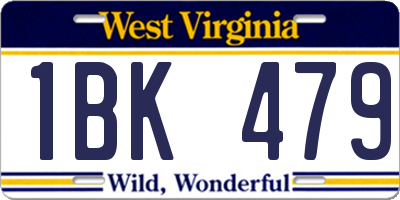 WV license plate 1BK479