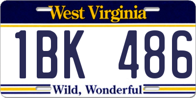 WV license plate 1BK486