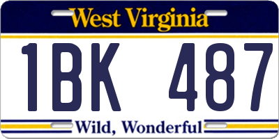 WV license plate 1BK487