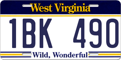 WV license plate 1BK490