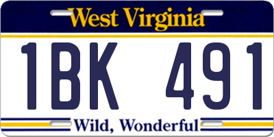 WV license plate 1BK491