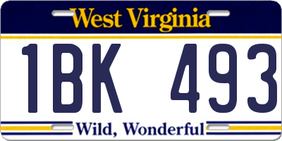 WV license plate 1BK493