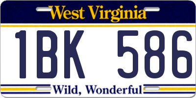 WV license plate 1BK586