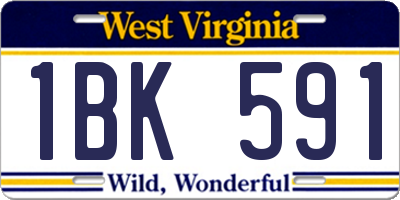 WV license plate 1BK591