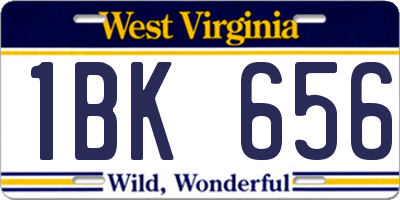 WV license plate 1BK656