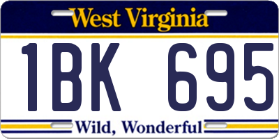 WV license plate 1BK695