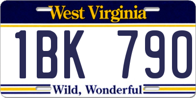 WV license plate 1BK790