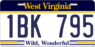 WV license plate 1BK795