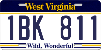WV license plate 1BK811