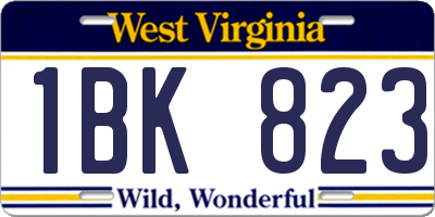 WV license plate 1BK823