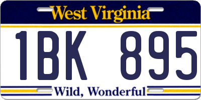 WV license plate 1BK895