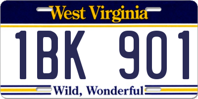WV license plate 1BK901