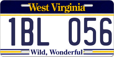 WV license plate 1BL056