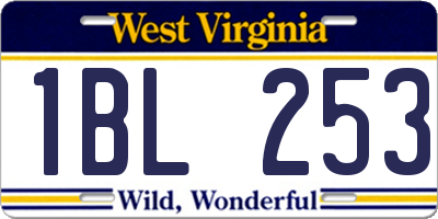 WV license plate 1BL253