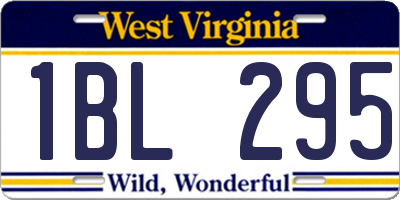 WV license plate 1BL295
