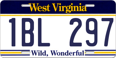 WV license plate 1BL297