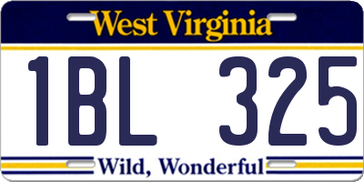 WV license plate 1BL325