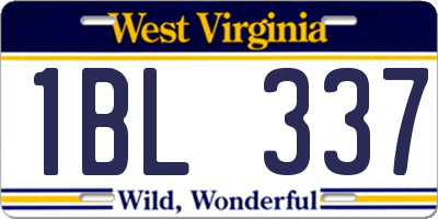 WV license plate 1BL337