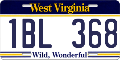 WV license plate 1BL368