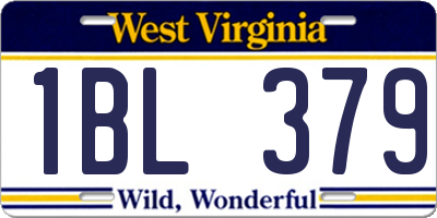 WV license plate 1BL379