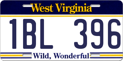 WV license plate 1BL396
