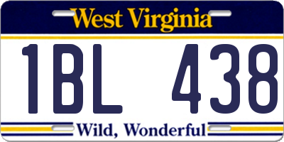 WV license plate 1BL438