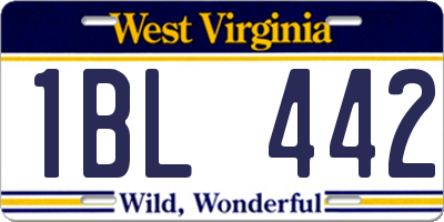 WV license plate 1BL442