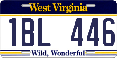 WV license plate 1BL446