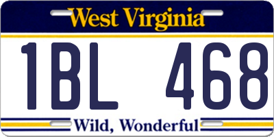 WV license plate 1BL468