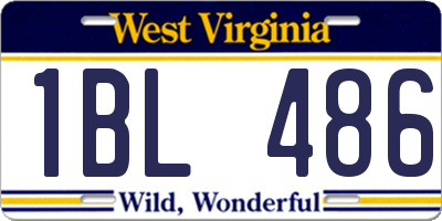 WV license plate 1BL486