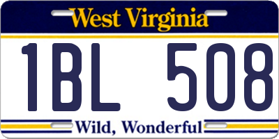 WV license plate 1BL508