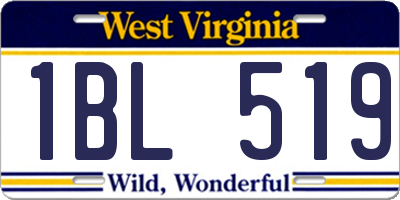 WV license plate 1BL519