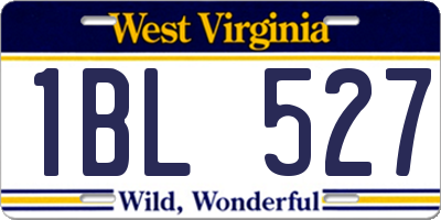 WV license plate 1BL527