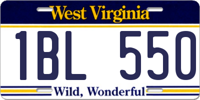 WV license plate 1BL550